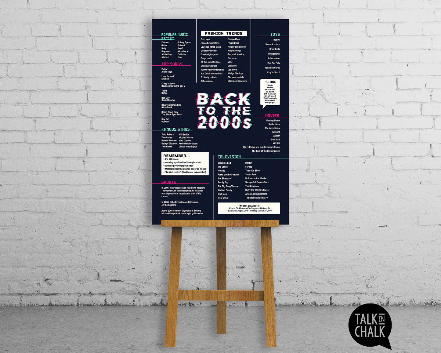 Back to the 2000s Printable Poster, Y2K themed Party Decor, 20 Year Reunion Ideas