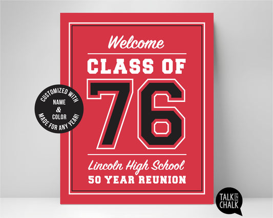 Customized Class of 1976, 50 Year Reunion Printable Poster