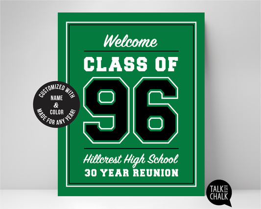 Customized Class of 1996, 30 Year Reunion Printable Poster