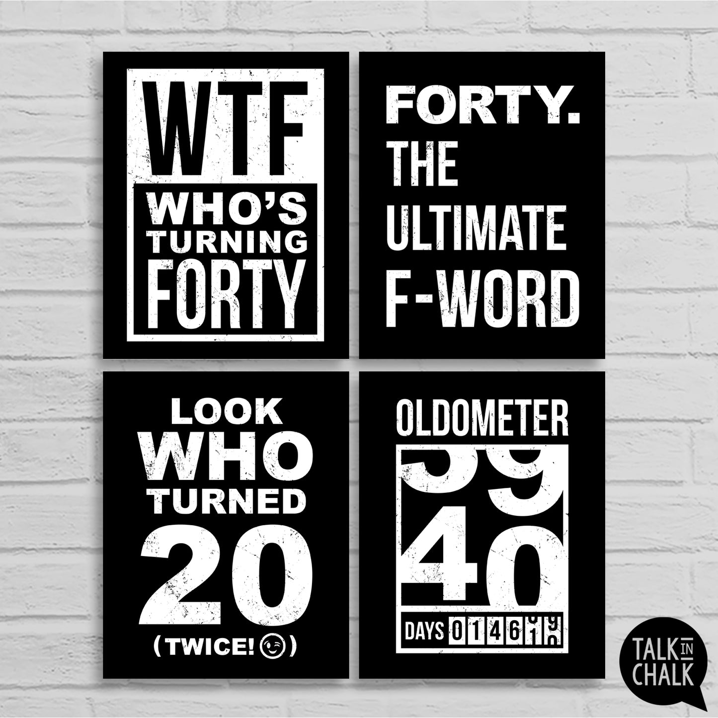 Funny 40th Birthday Printable Sign Pack, Sarcastic 40th Birthday Party Decorations
