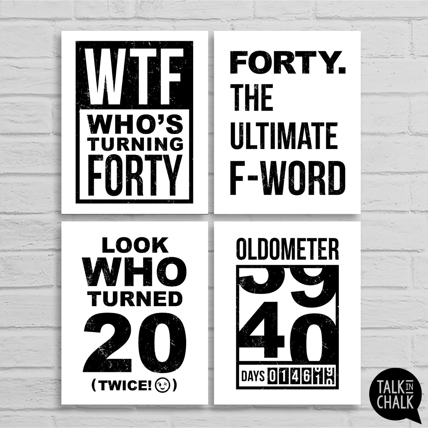 Funny 40th Birthday Printable Sign Pack, Sarcastic 40th Birthday Party Decorations