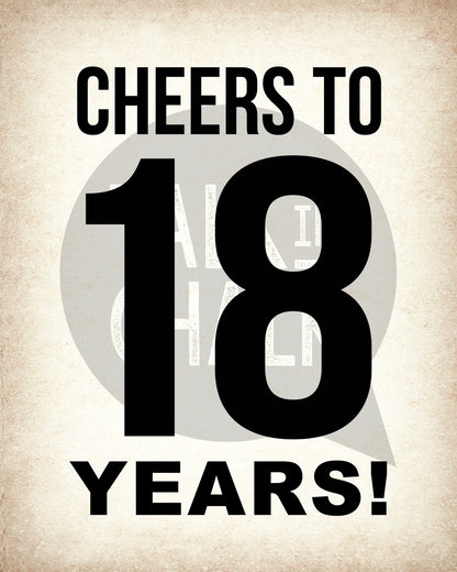 18th Birthday PRINTABLE Sign Pack - Set of 4 Signs, Instant Download