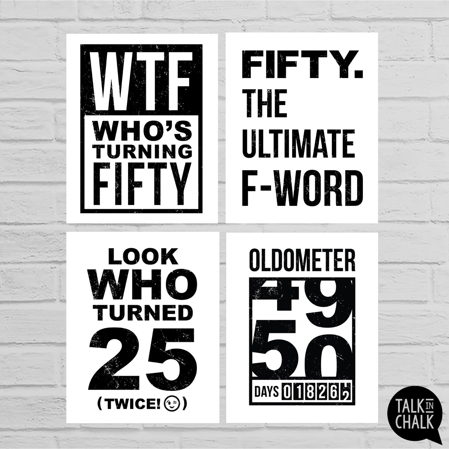Funny 50th Birthday Printable Sign Pack, Sarcastic 50th Birthday Party Decorations