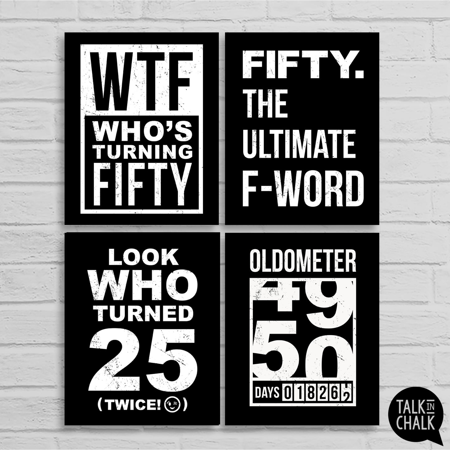 Funny 50th Birthday Printable Sign Pack, Sarcastic 50th Birthday Party Decorations