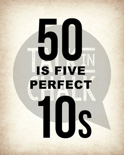 50th Birthday PRINTABLE Sign Pack - Set of 4 Signs, Instant Download