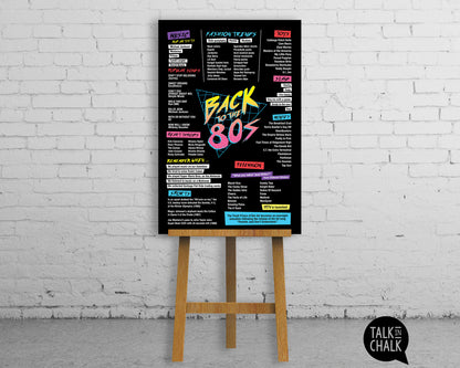 Back to the 80s Printable Poster, Eighties themed Party Decor, 40 Year Reunion Ideas
