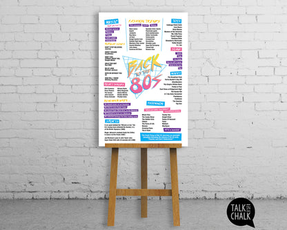 Back to the 80s Printable Poster, Printer-Friendly Eighties themed Party Decor