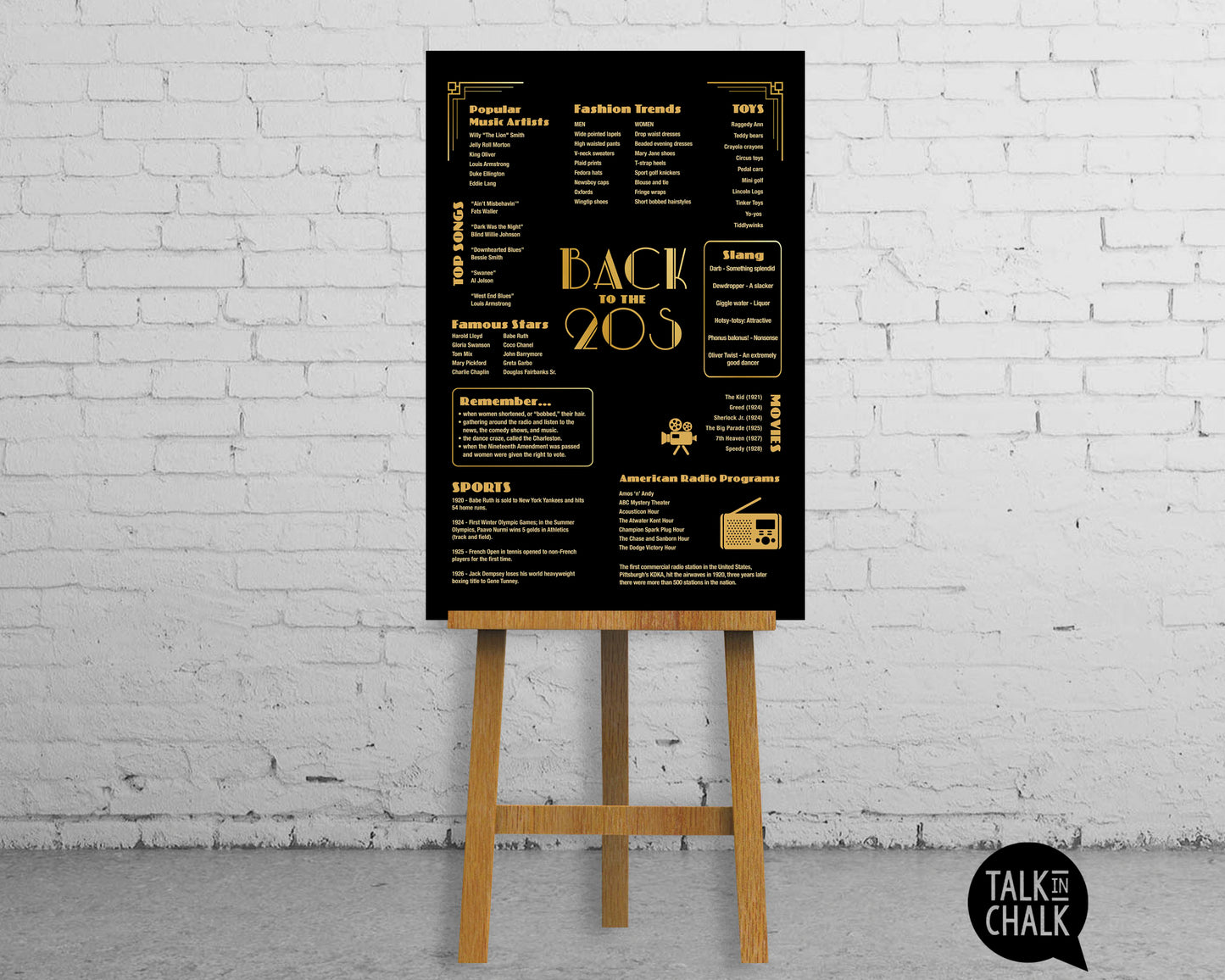 Back to the 20s Printable Poster, Vintage Retro Style 1920s Wall Art