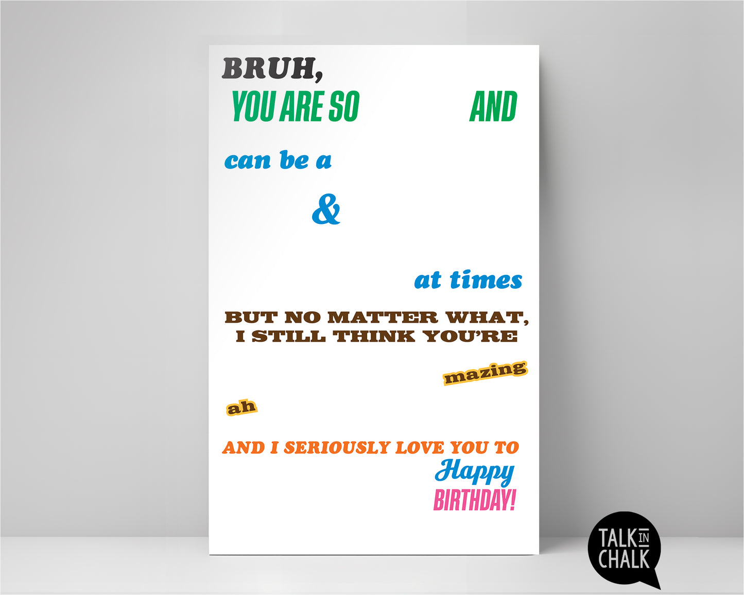Bruh, Happy Birthday Candy Gram PRINTABLE 11x17 Poster, Funny Birthday Gift Idea for Kids, Teens & Adults