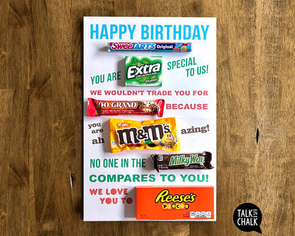 Happy Birthday Candy Gram PRINTABLE 11x17 Poster | Fun Birthday Gift Idea for Kids, Teens, & Adults