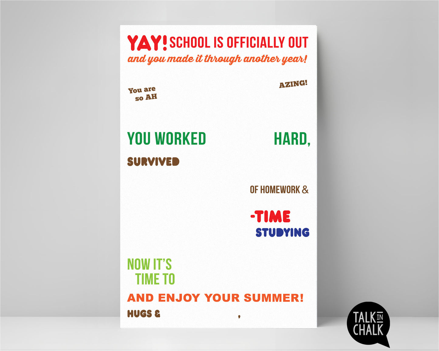 School's OUT Candy Gram PRINTABLE 11x17 Poster, End of the School Year Gift for Son, Daughter