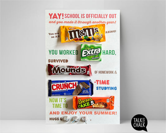 School's OUT Candy Gram PRINTABLE 11x17 Poster, End of the School Year Gift for Son, Daughter