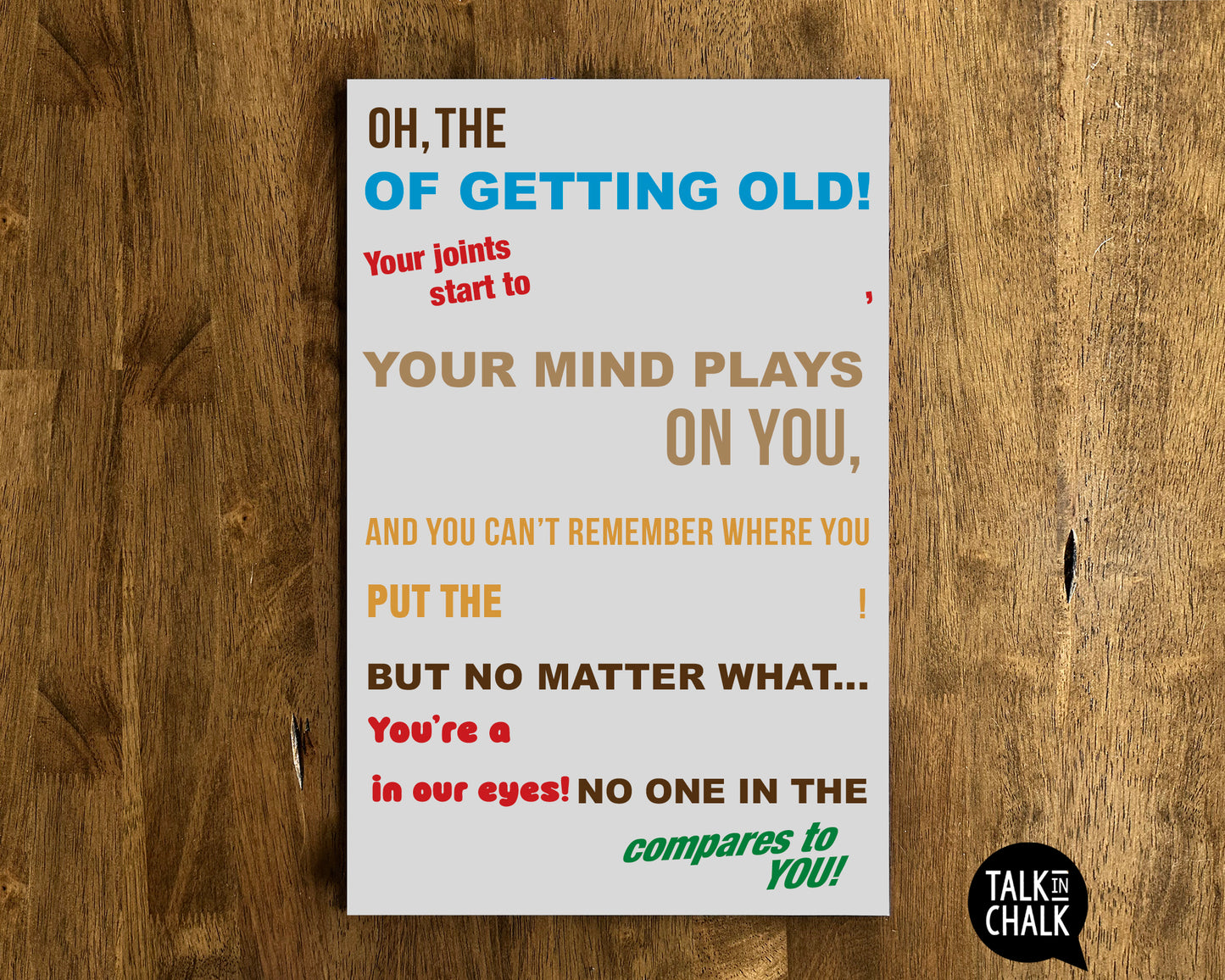 Oh The Joy of Getting Old Candy Gram PRINTABLE | DIY Birthday Card Poster | Over the Hill Birthday Candygram