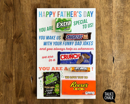 Happy Father's Day Candy Gram PRINTABLE 11X17 Poster | Last Miniute Gift for Dad