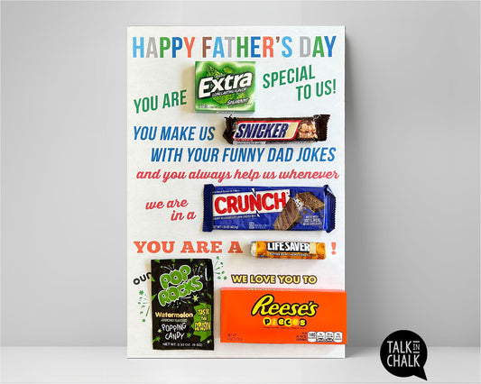 Happy Father's Day Candy Gram PRINTABLE 11X17 Poster | Last Miniute Gift for Dad