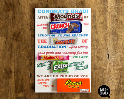 Congrats GRAD Candy Gram PRINTABLE 11x17 Poster | DIY Congratulations Card for Son, Daughter