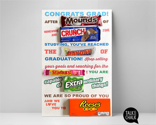 Congrats GRAD Candy Gram PRINTABLE 11x17 Poster | DIY Congratulations Card for Son, Daughter
