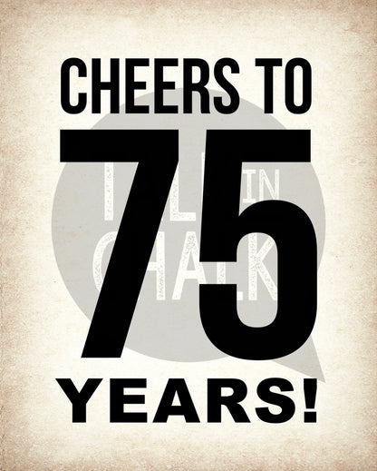 75th Birthday PRINTABLE Sign Pack - Set of 4 Signs, Instant Download