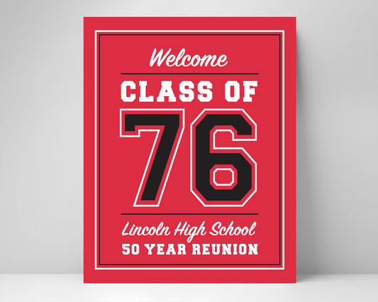 Customized Class of 1976, 50 Year Reunion Printable Poster