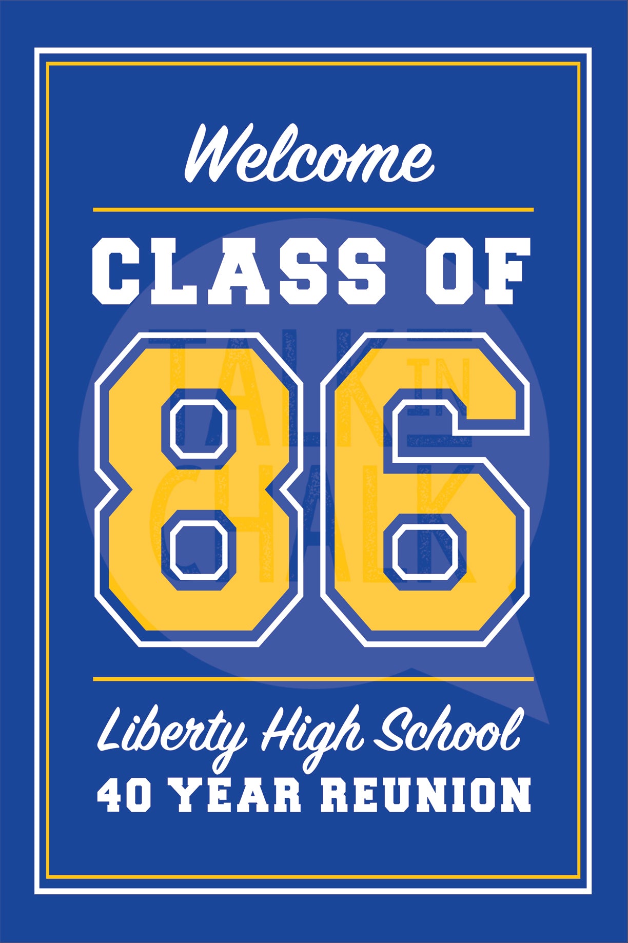 Customized Class of 1986, 40 Year Reunion Printable Poster