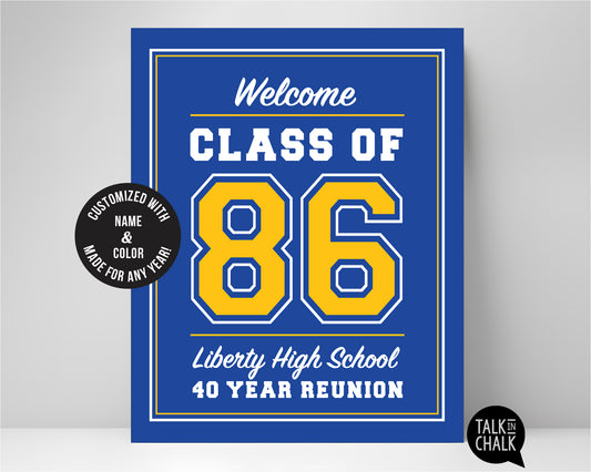 Customized Class of 1986, 40 Year Reunion Printable Poster