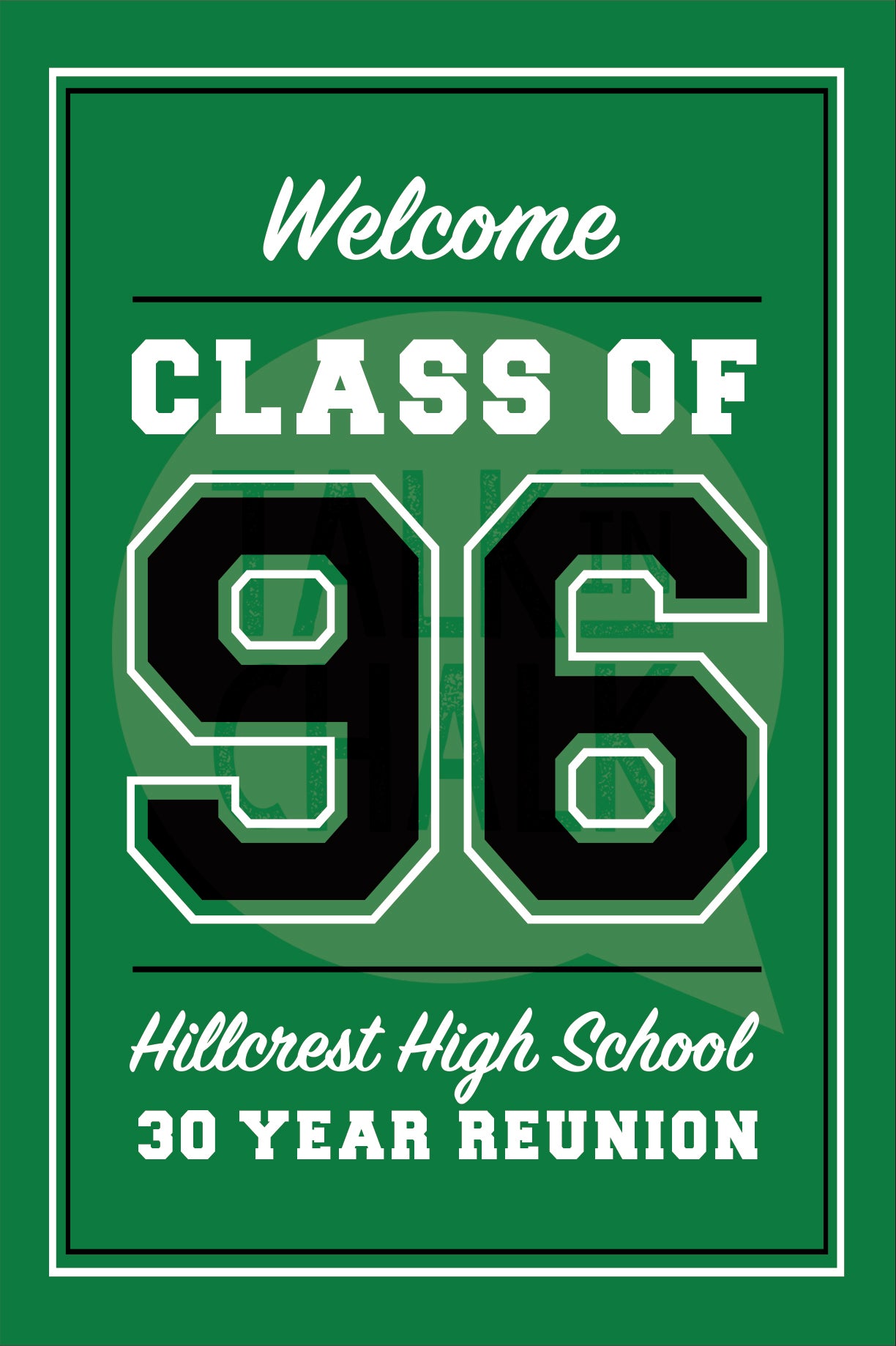Customized Class of 1996, 30 Year Reunion Printable Poster