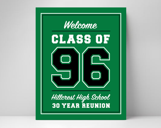 Customized Class of 1996, 30 Year Reunion Printable Poster