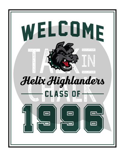 Custom Class Reunion Printable Poster with School Logo and Colors