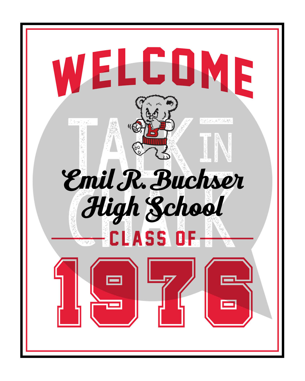 Custom Class Reunion Printable Poster with School Logo and Colors