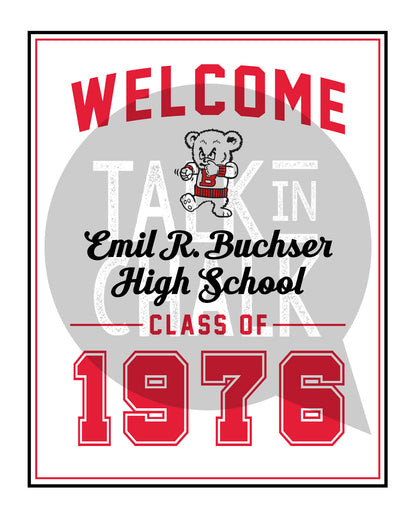 Custom Class Reunion Printable Poster with School Logo and Colors