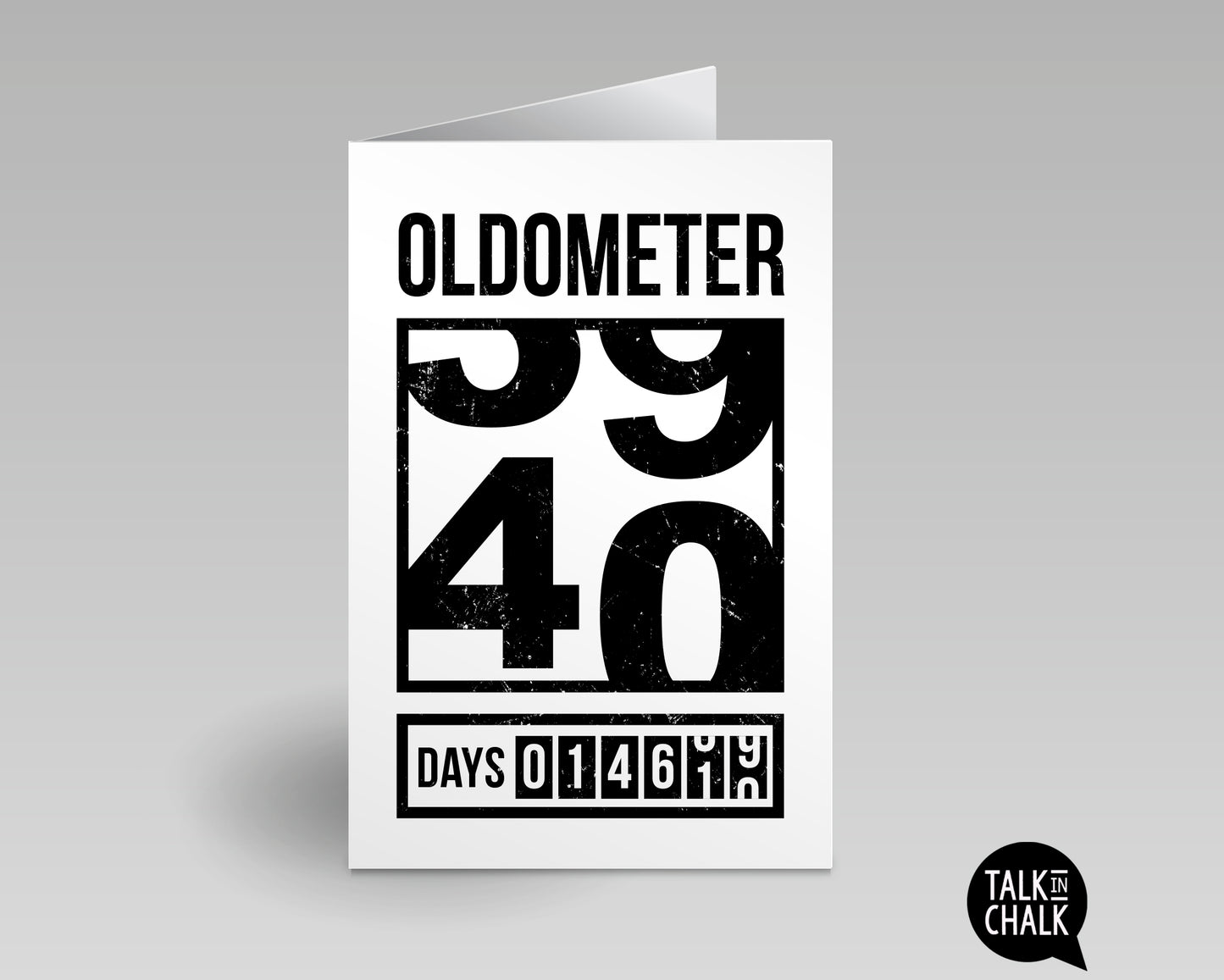 Funny 40th Birthday Printable Greeting Card, Oldometer Turning 40