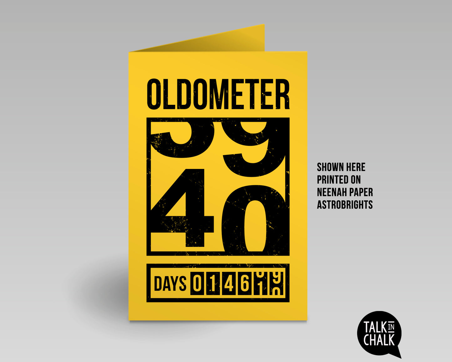 Funny 40th Birthday Printable Greeting Card, Oldometer Turning 40
