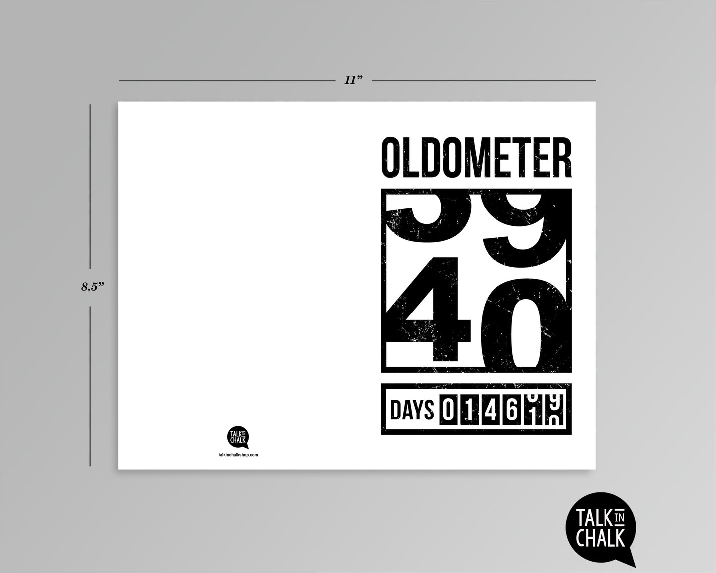 Funny 40th Birthday Printable Greeting Card, Oldometer Turning 40