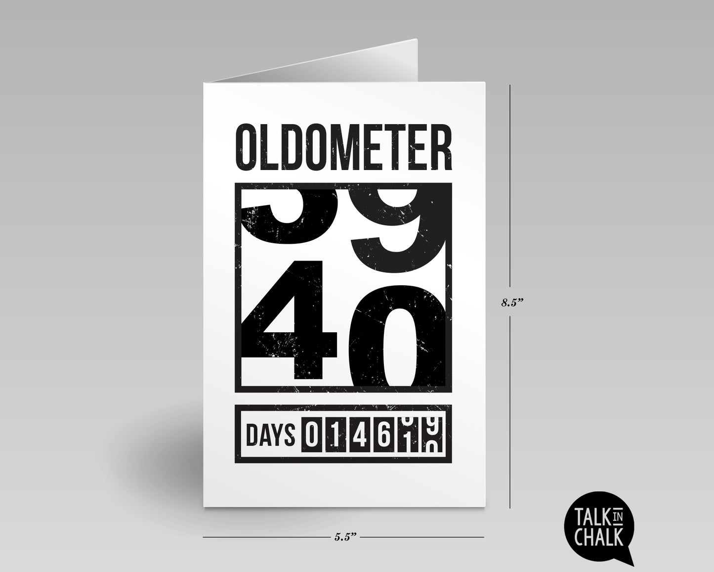 Funny 40th Birthday Printable Greeting Card, Oldometer Turning 40