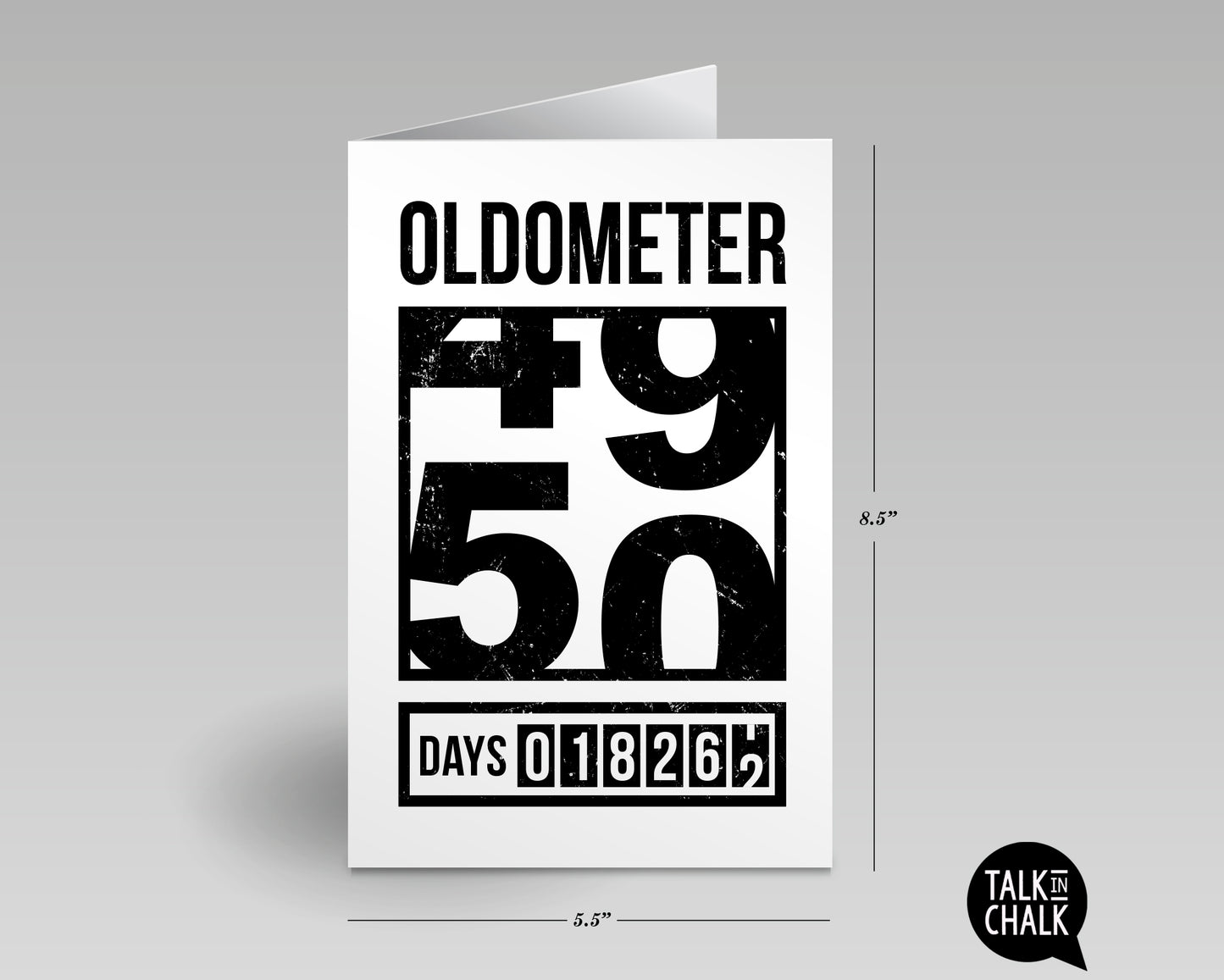 Funny 50th Birthday Printable Greeting Card, Oldometer Turning 50