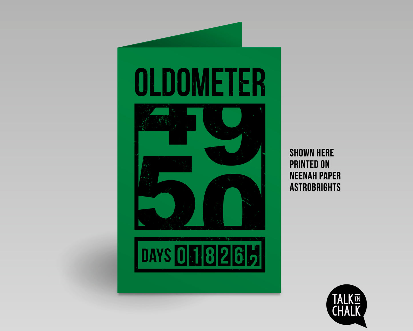 Funny 50th Birthday Printable Greeting Card, Oldometer Turning 50