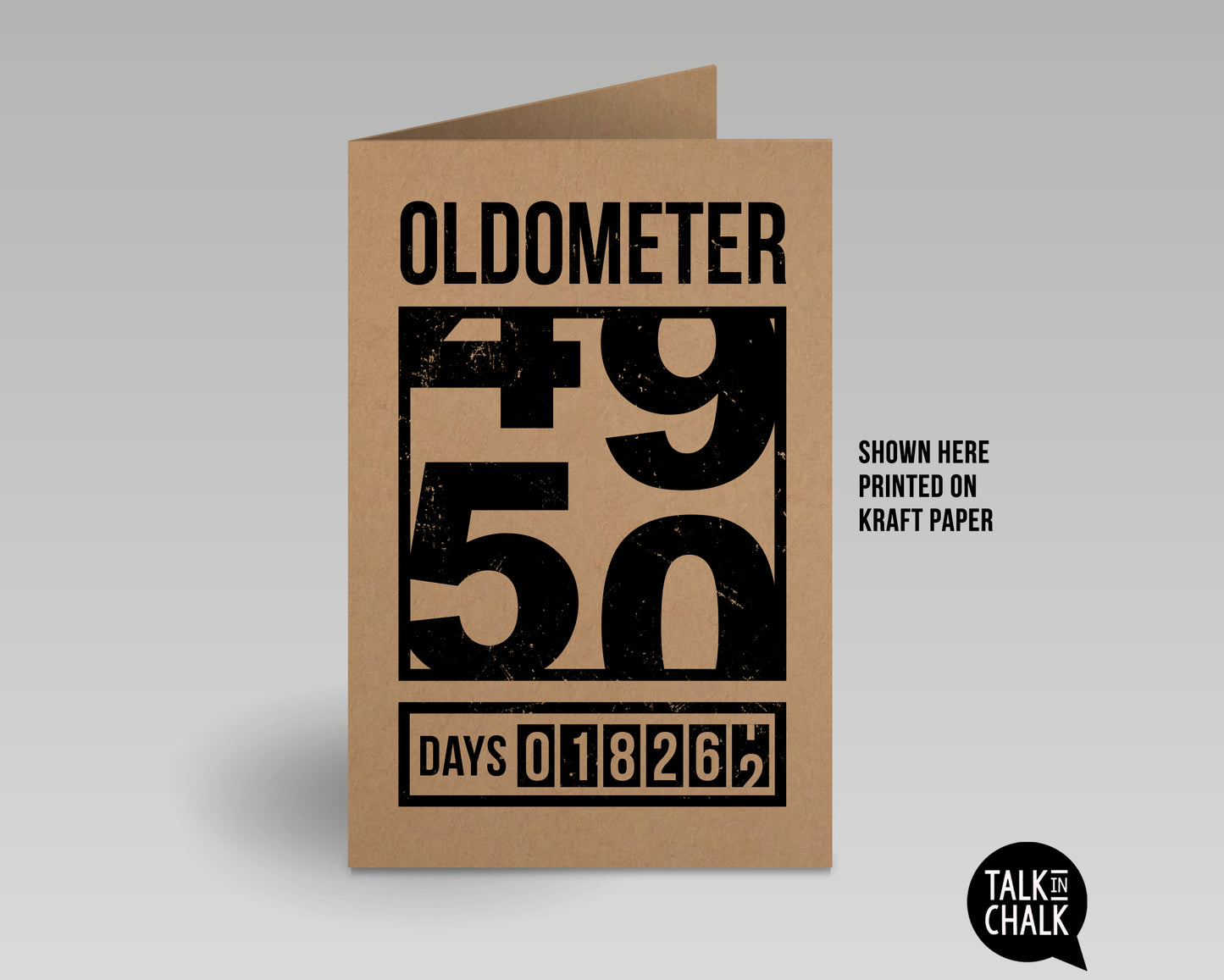 Funny 50th Birthday Printable Greeting Card, Oldometer Turning 50