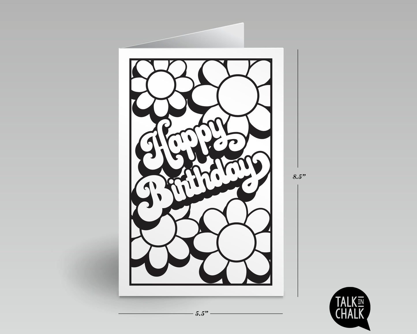 Groovy Retro Printable Birthday Card - DIY Coloring Page, for ANY age