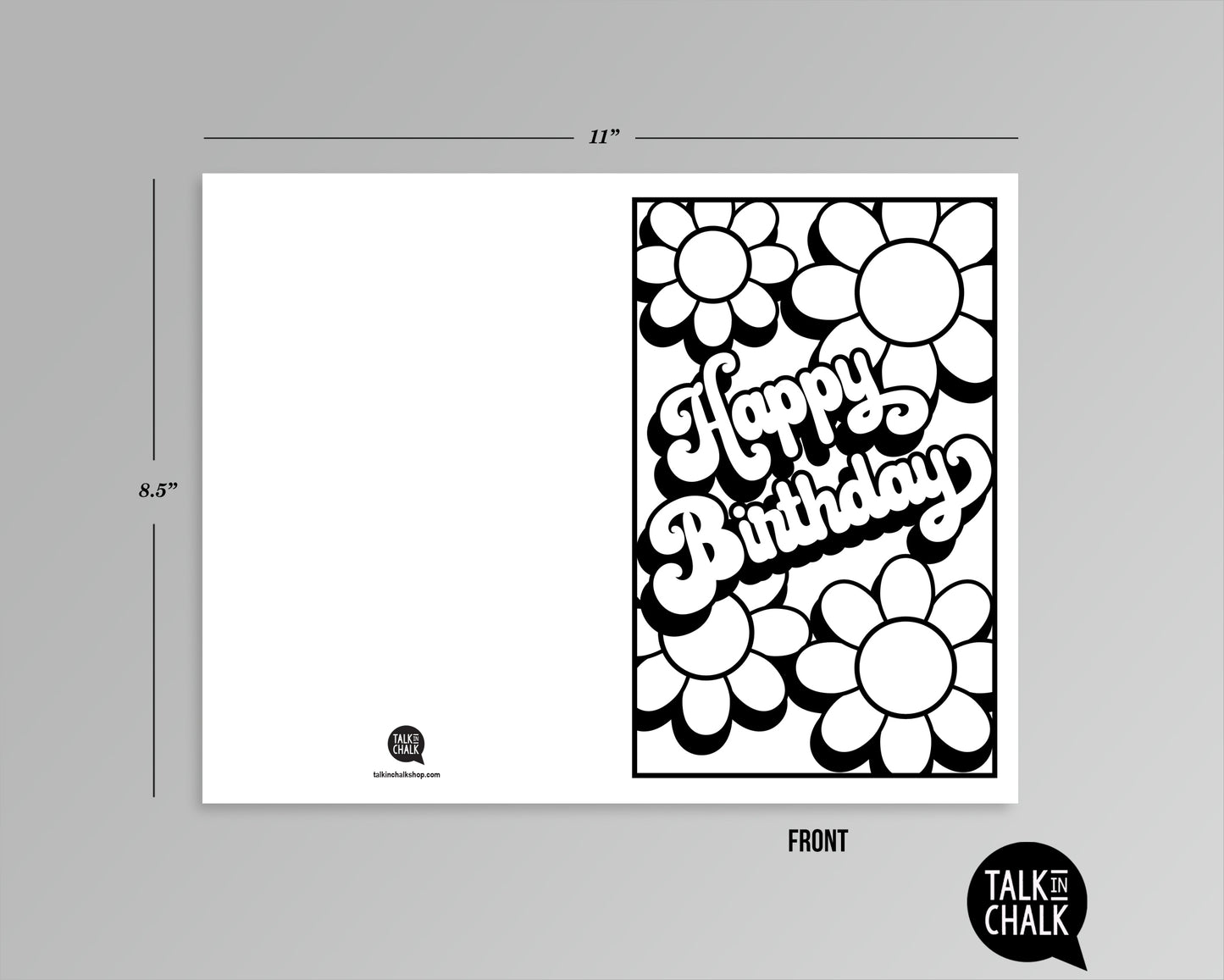 Groovy Retro Printable Birthday Card - DIY Coloring Page, for ANY age