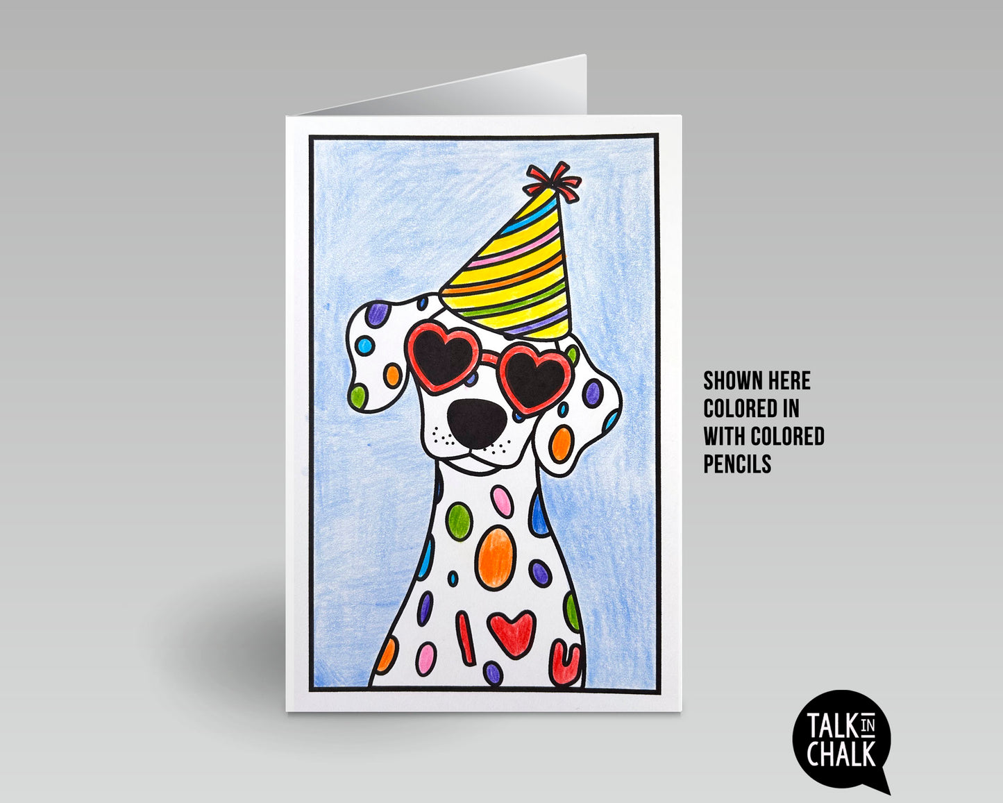 Dalmatian Printable Birthday Card & DIY Coloring Activity, Funny Doggone Happy Birthday Card