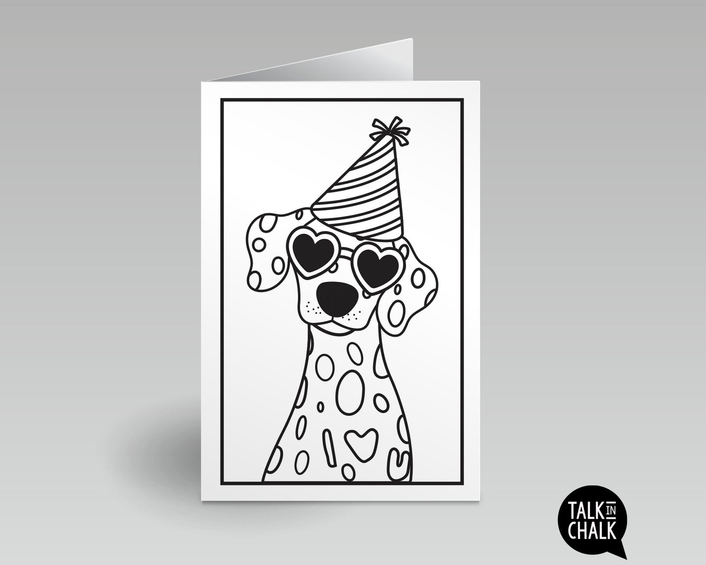 Dalmatian Printable Birthday Card & DIY Coloring Activity, Funny Doggone Happy Birthday Card