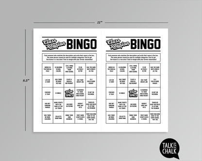 Class Reunion Printable Bingo Game, High School Reunion Ideas