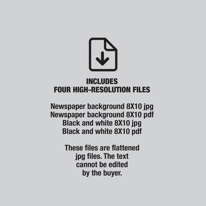 1975 The Year You Were Born Newspaper Printable, Last Minute Birthday Gift Idea