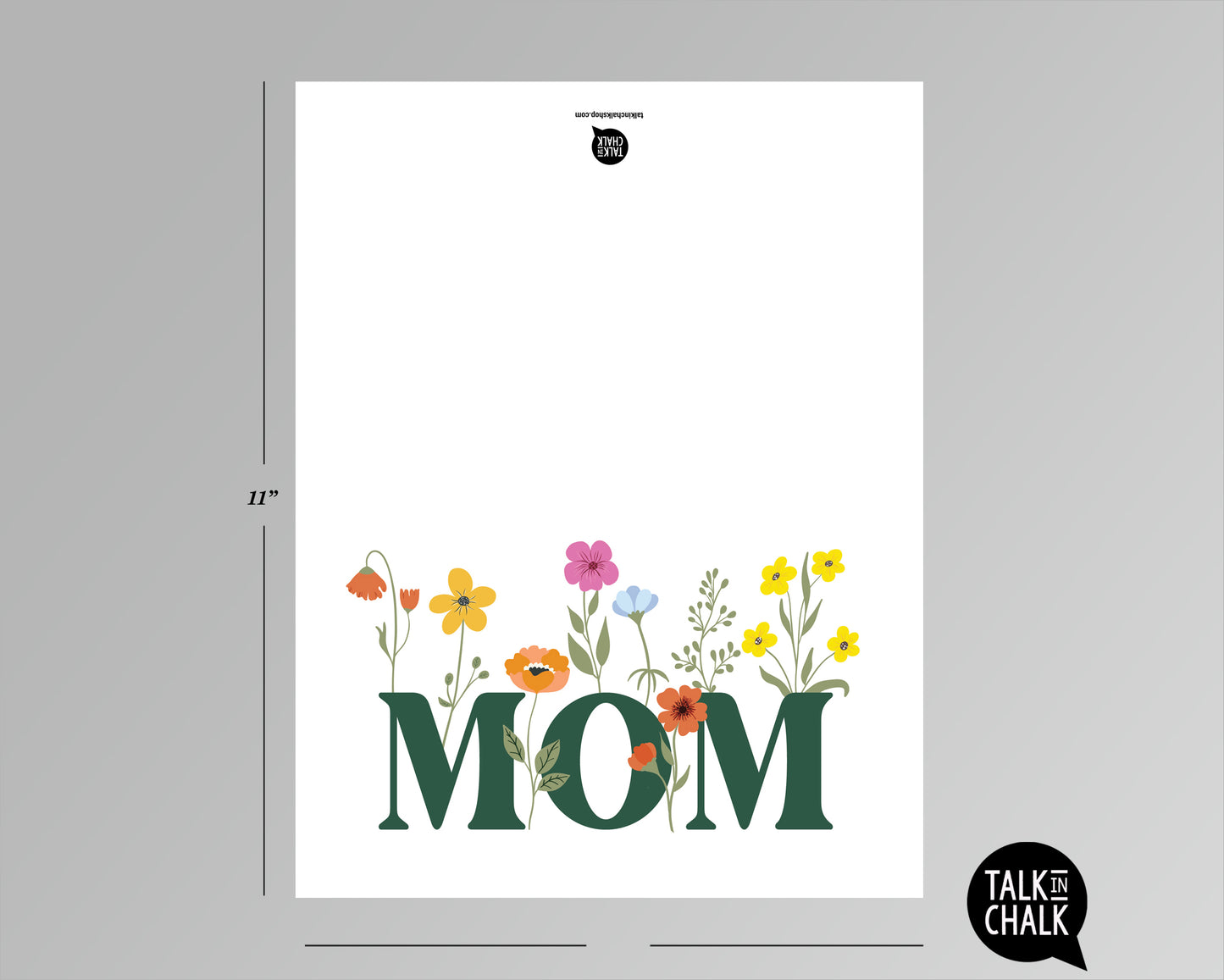 Wildflower MOM Printable Card, Mother's Day Greeting Card, Boho Floral, Spring Card, Last Minute,