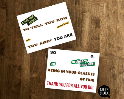 Teacher Appreciation Candy Gram PRINTABLE 11x17 Poster,Thank You Gift, End of Year Teacher Gift