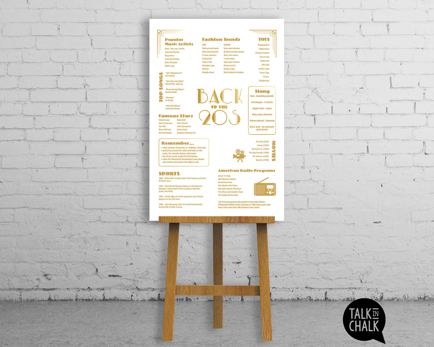 Back to the 20s Printable Poster, Printer-friendly Vintage Retro Style 1920s Wall Art