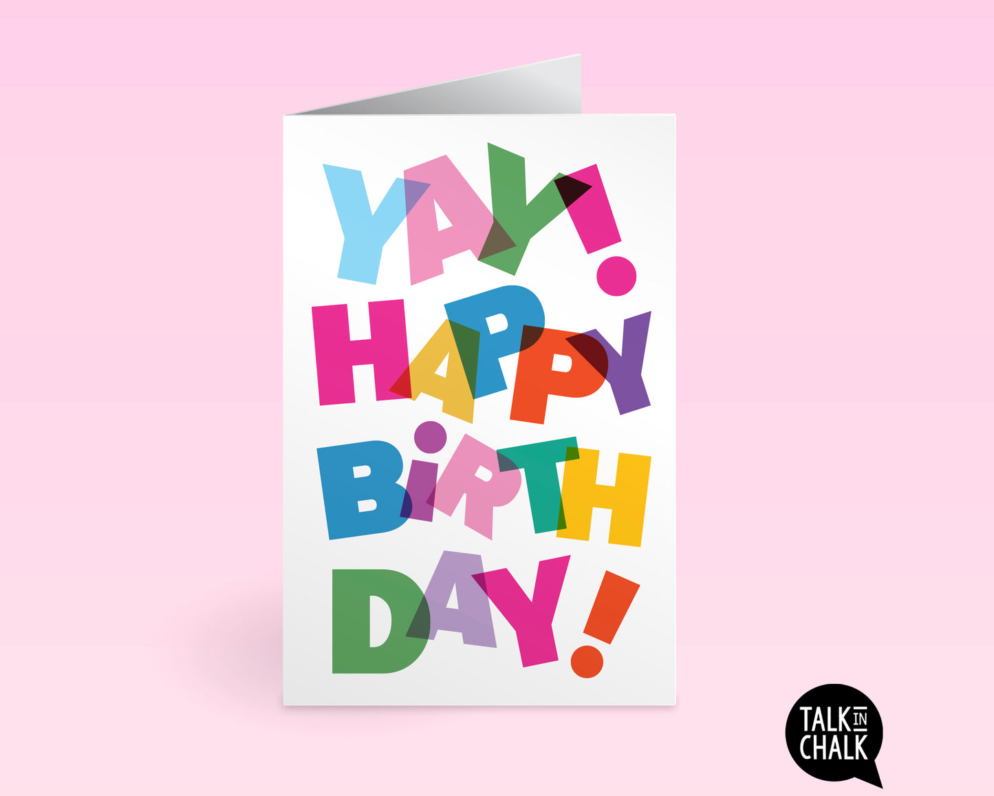 YAY! Happy Birthday Printable Greeting Card, for any age, Last Minute Birthday Card, Colorful, Rainbow