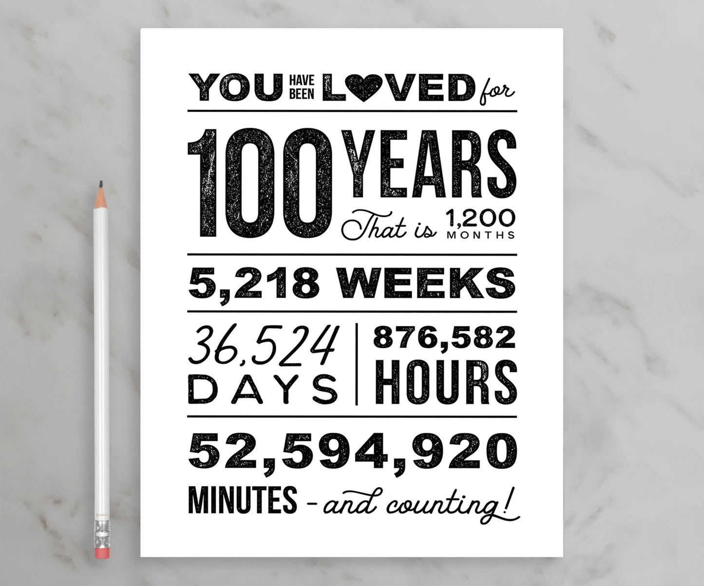 You Have Been Loved 100 Years Printable Poster, 100th Birthday Sign, 100th Birthday Party Decorations