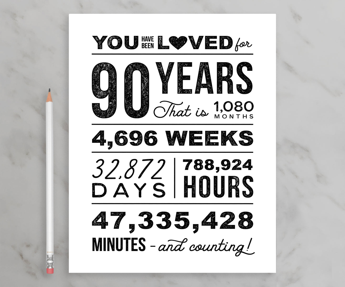 You Have Been Loved 90 Years Printable Poster, 90th Birthday Sign, 90th Birthday Party Decorations